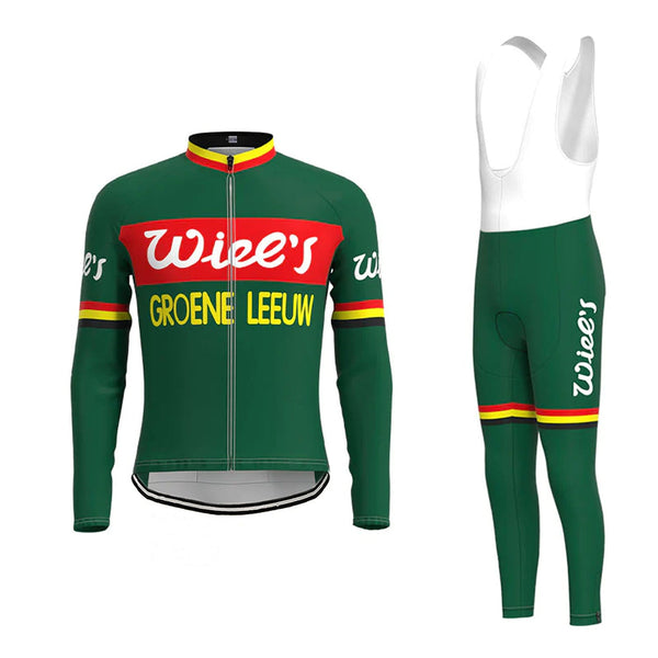 Wiee's Groene Leeuw Green Long Sleeve Cycling Jersey Matching Set