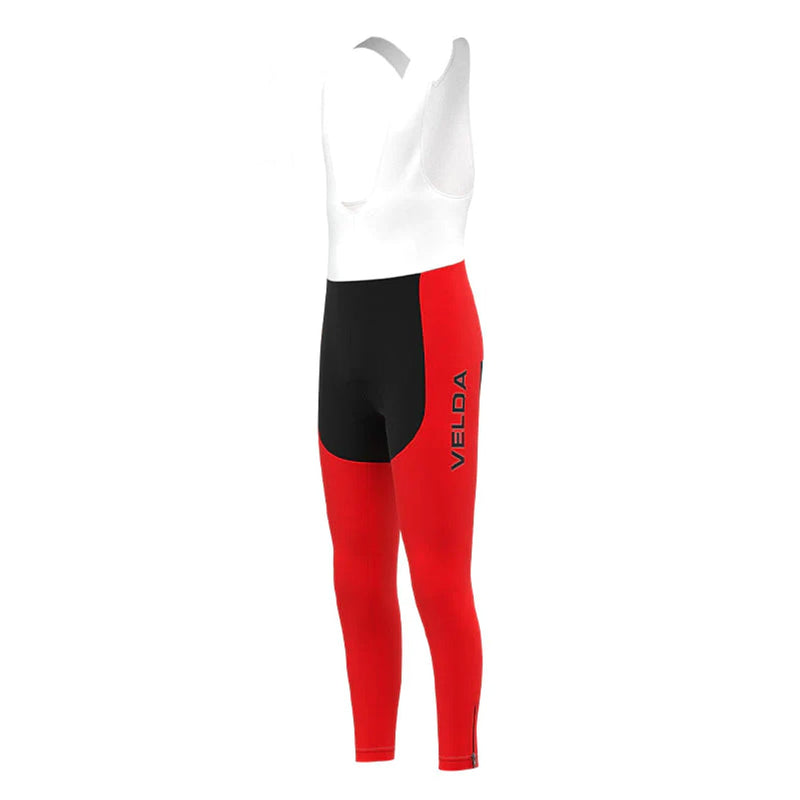 VELDA Flandria Red Long Sleeve Cycling Jersey Matching Set