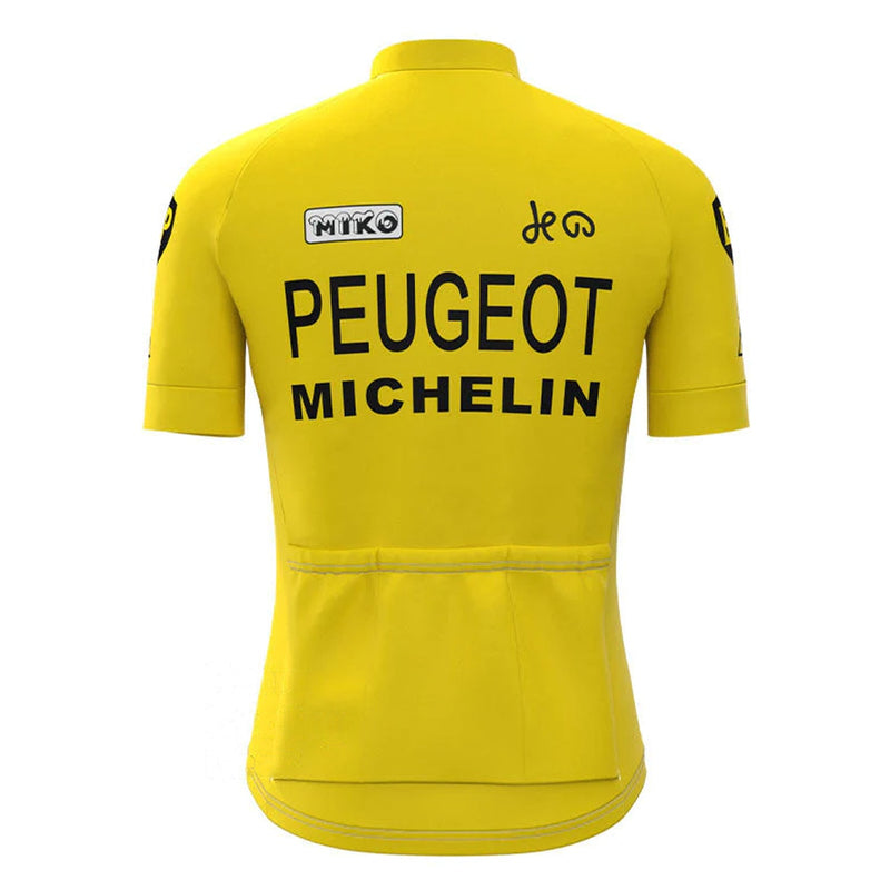Peugeot Yellow Vintage Short Sleeve Cycling Jersey Top
