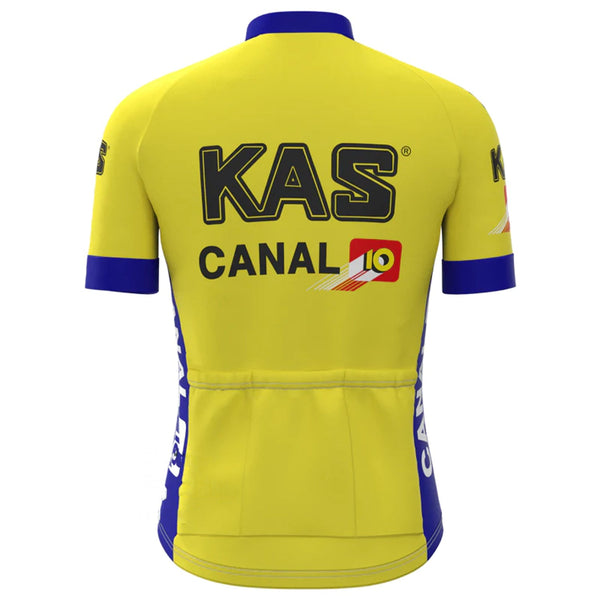 KAS Yellow Vintage Short Sleeve Cycling Jersey Top