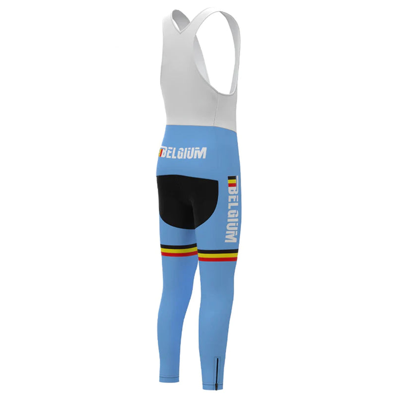 BELGIUM Blue Long Sleeve Cycling Jersey Matching Set