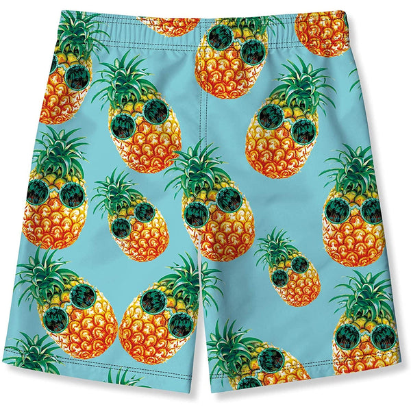 Blue Pineapple Funny Boy Swim Trunk