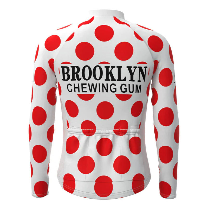 Brooklyn Chewing Gum Red Vintage Long Sleeve Cycling Jersey Matching Set