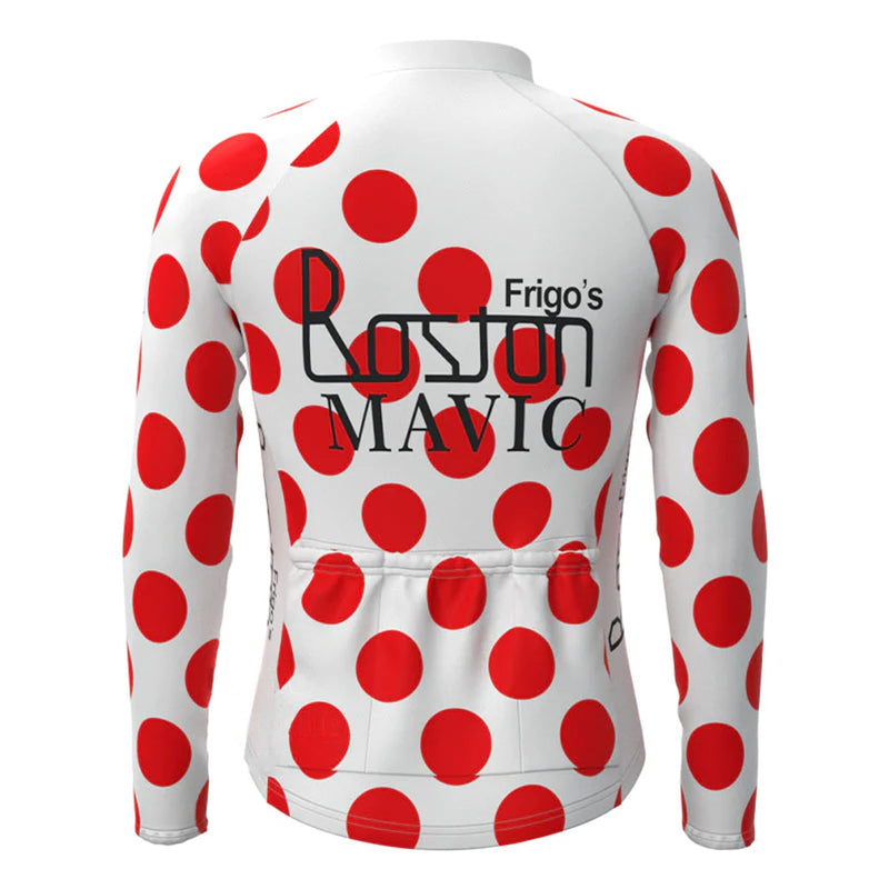 Boston Mavic Red Vintage Long Sleeve Cycling Jersey Matching Set