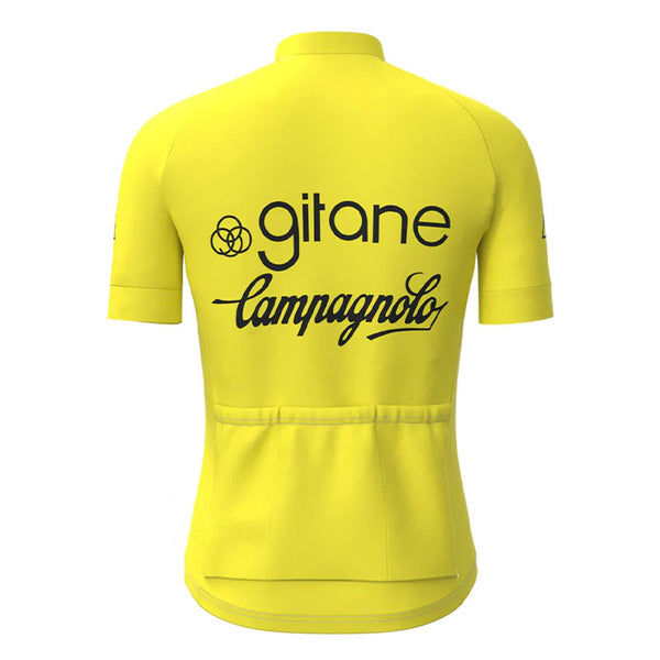 Miko Gitane Campagnolo Yellow Vintage Short Sleeve Cycling Jersey Top