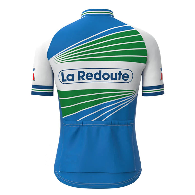 La Redoute Blue Vintage Short Sleeve Cycling Jersey Top