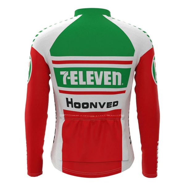 Hoonved 7 Eleven Green Vintage Long Sleeve Cycling Jersey Top