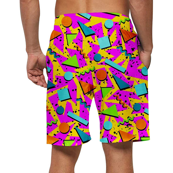 Geometry Pink Funny Swim Trunks