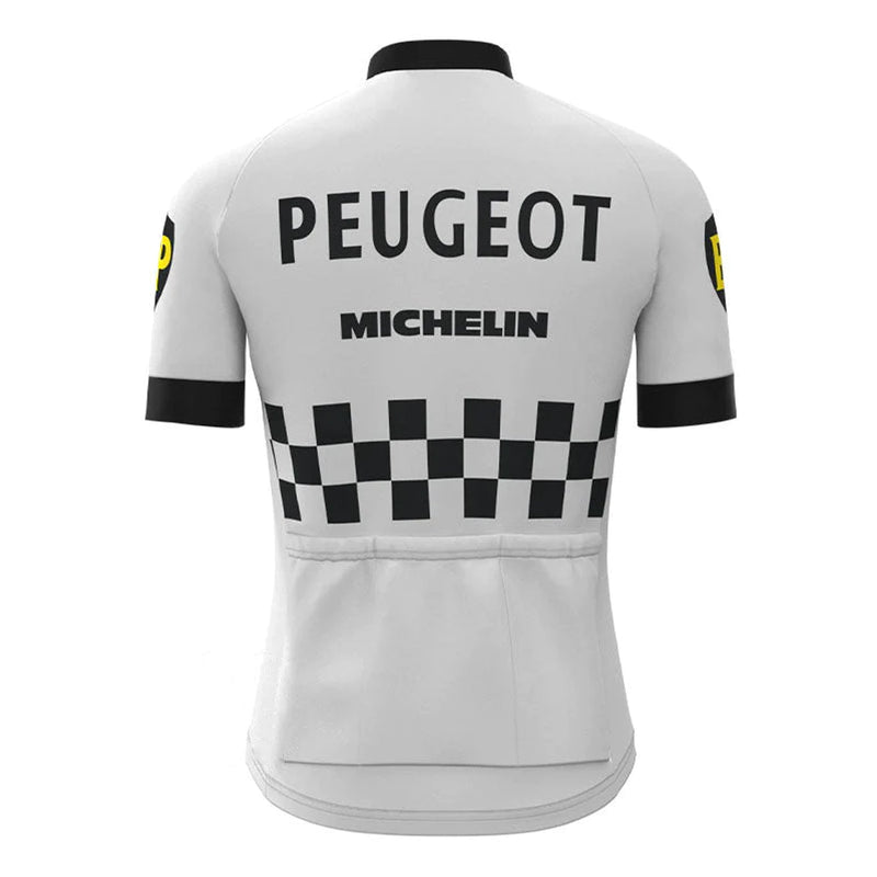 Peugeot White Vintage Short Sleeve Cycling Jersey Top