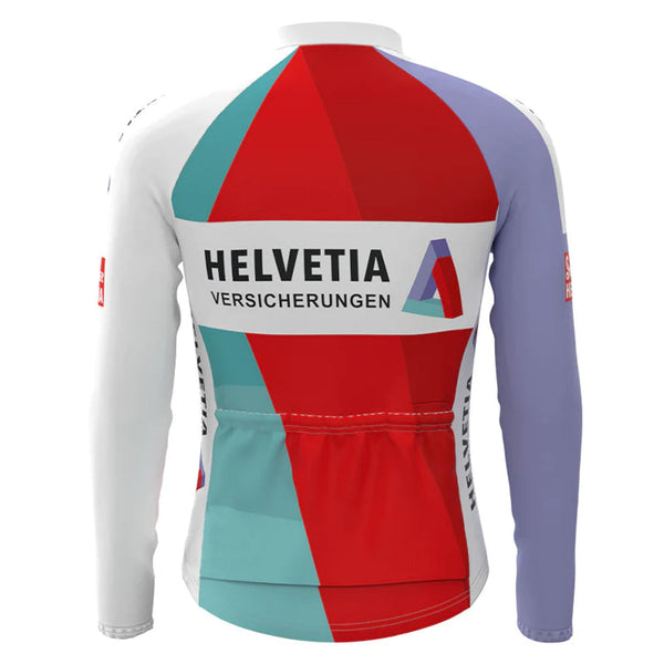 Helvetia La Suisse Red Vintage Long Sleeve Cycling Jersey Top