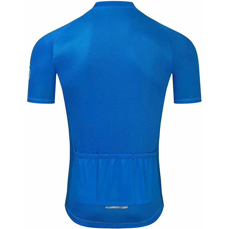Blue Short Sleeve Men Funny MTB Short Sleeve Cycling Jersey Top