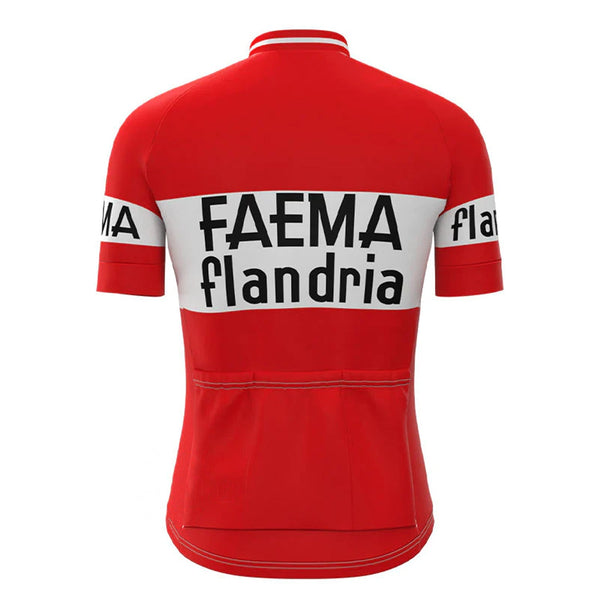 Faema Flandria Red Vintage Short Sleeve Cycling Jersey Top