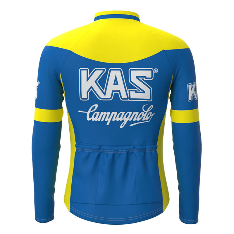 Kas Blue Vintage Long Sleeve Cycling Jersey Top