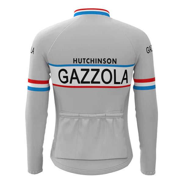 Gazzola Gray Vintage Long Sleeve Cycling Jersey Top