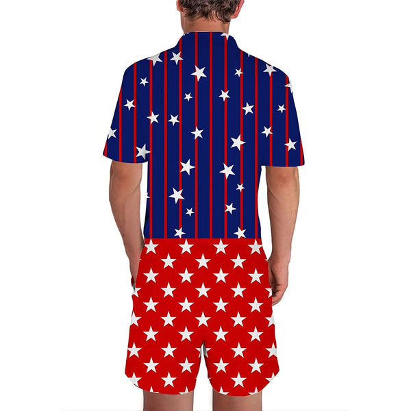 American Flag Male Romper