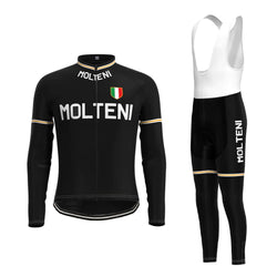 Molteni Black Long Sleeve Cycling Jersey Matching Set