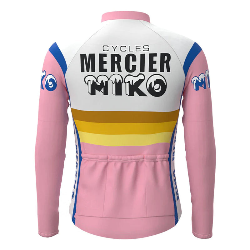 Mercier Pink Vintage Long Sleeve Cycling Jersey Top