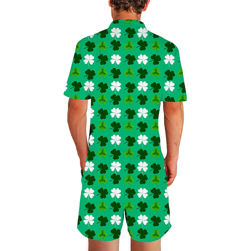 St. Patrick's Day Clover Male Romper