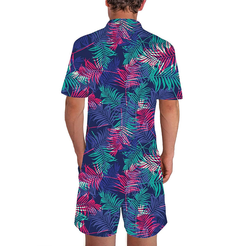 Tropical Leaf Male Romper