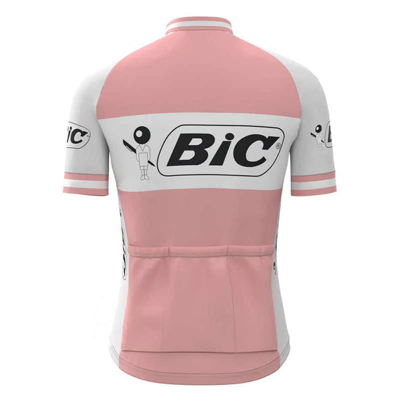 BIC Pink Vintage Short Sleeve Cycling Jersey Top