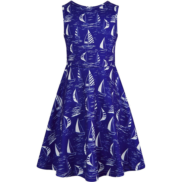 Sailboat Blue Funny Girl Dress