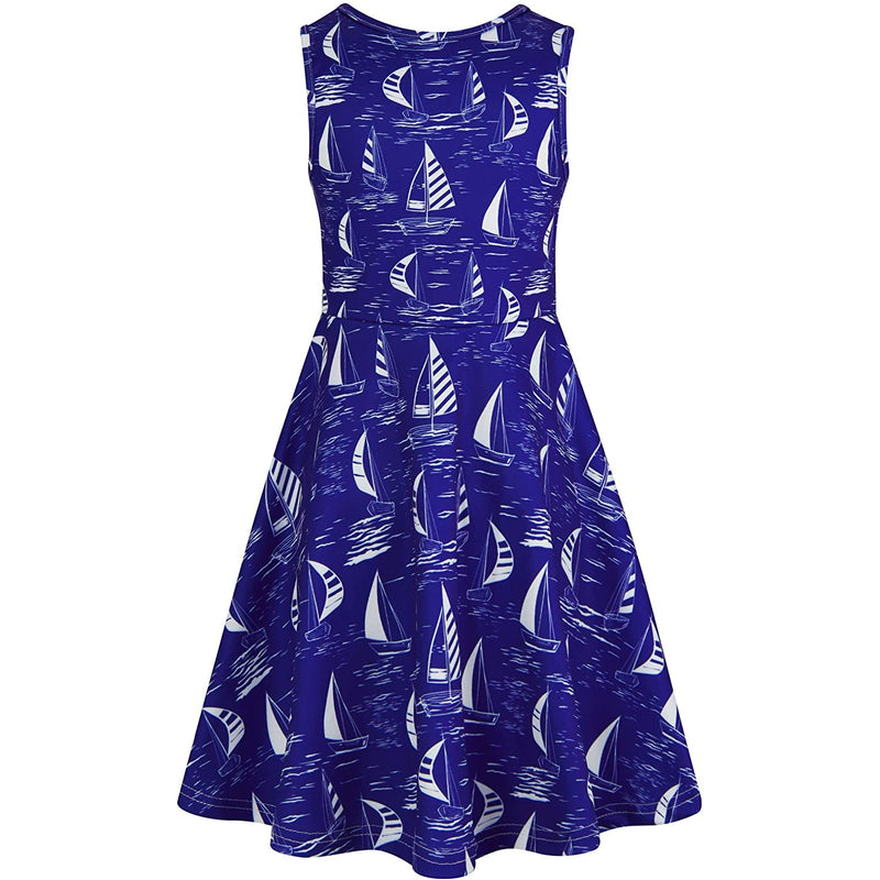 Sailboat Blue Funny Girl Dress