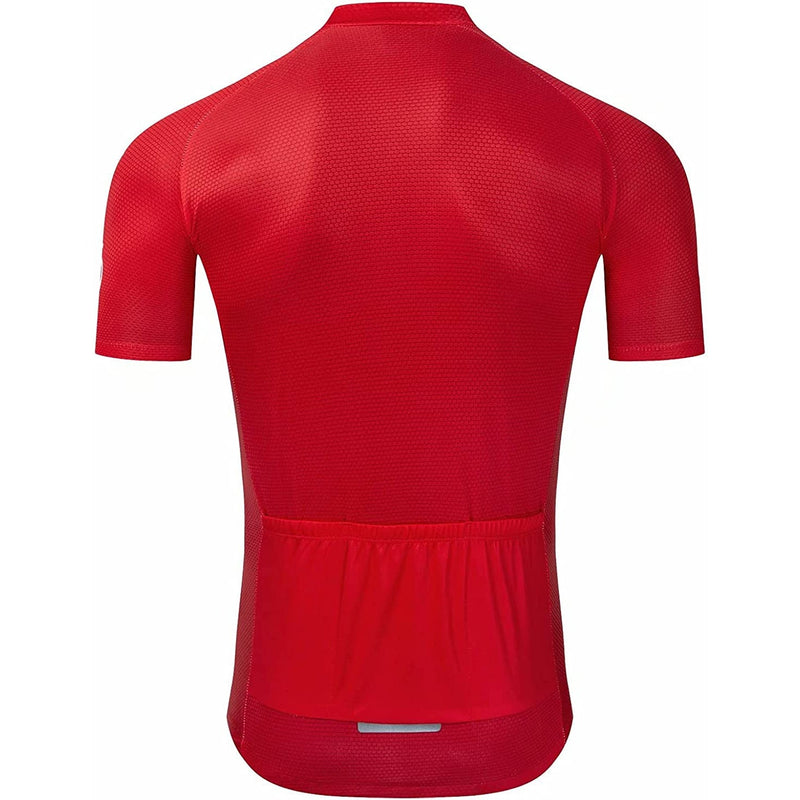 Red Short Sleeve Men Funny MTB Short Sleeve Cycling Jersey Top