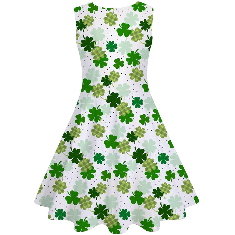 St Patrick's Day Leaf Clover Funny Girl Dress