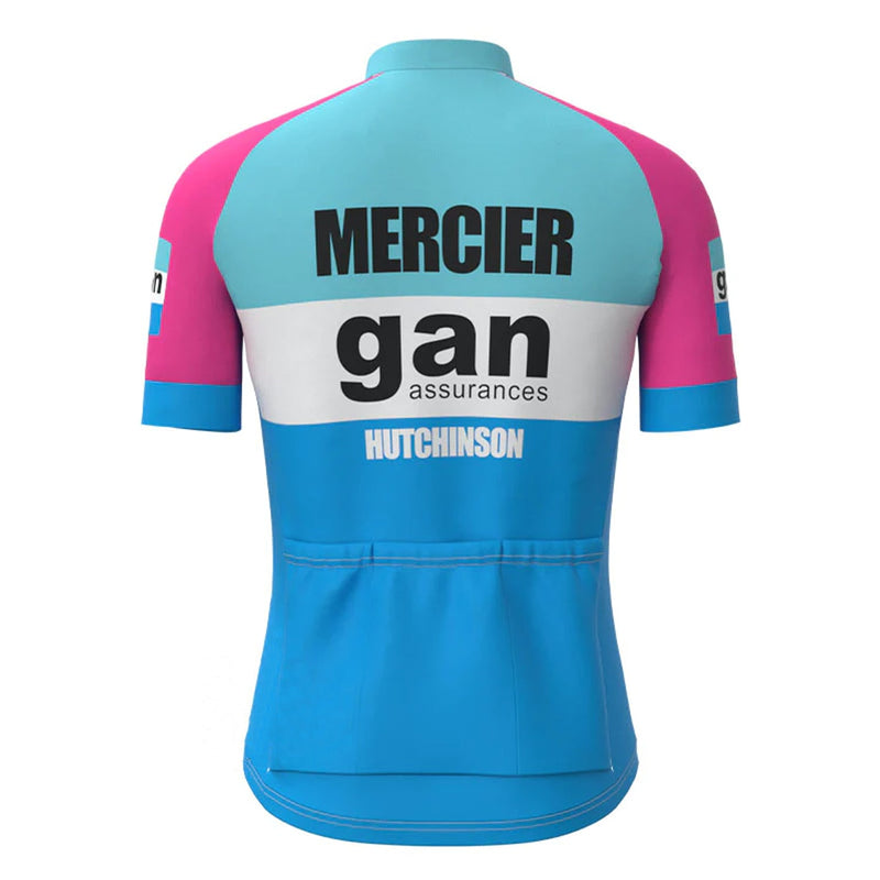 Gan Mercier Hutchinson Blue Pink Vintage Short Sleeve Cycling Jersey Top