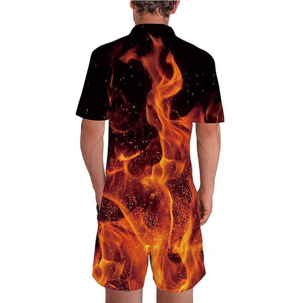 Fire Flames Male Romper