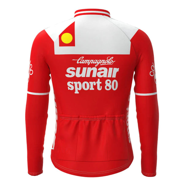 SUNAIR Sport 80 Red Vintage Long Sleeve Cycling Jersey Top