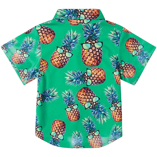 Green Sunglasses Pineapple Funny Toddler Hawaiian Shirt