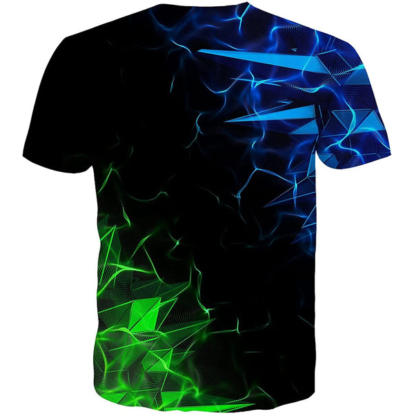 Blue & Green Geometry Funny T Shirt