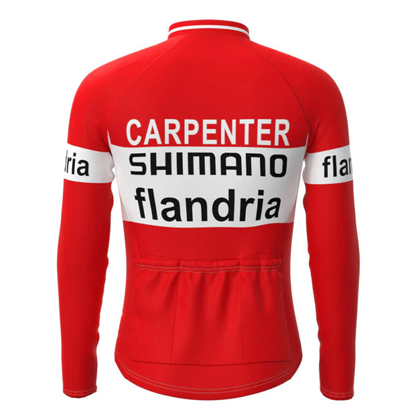 Carpenter Confortluxe Flandria Red Vintage Long Sleeve Cycling Jersey Top