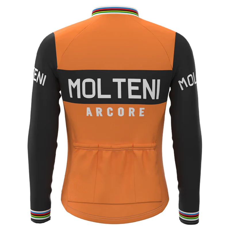 Molteni Orange Long Sleeve Cycling Jersey Matching Set