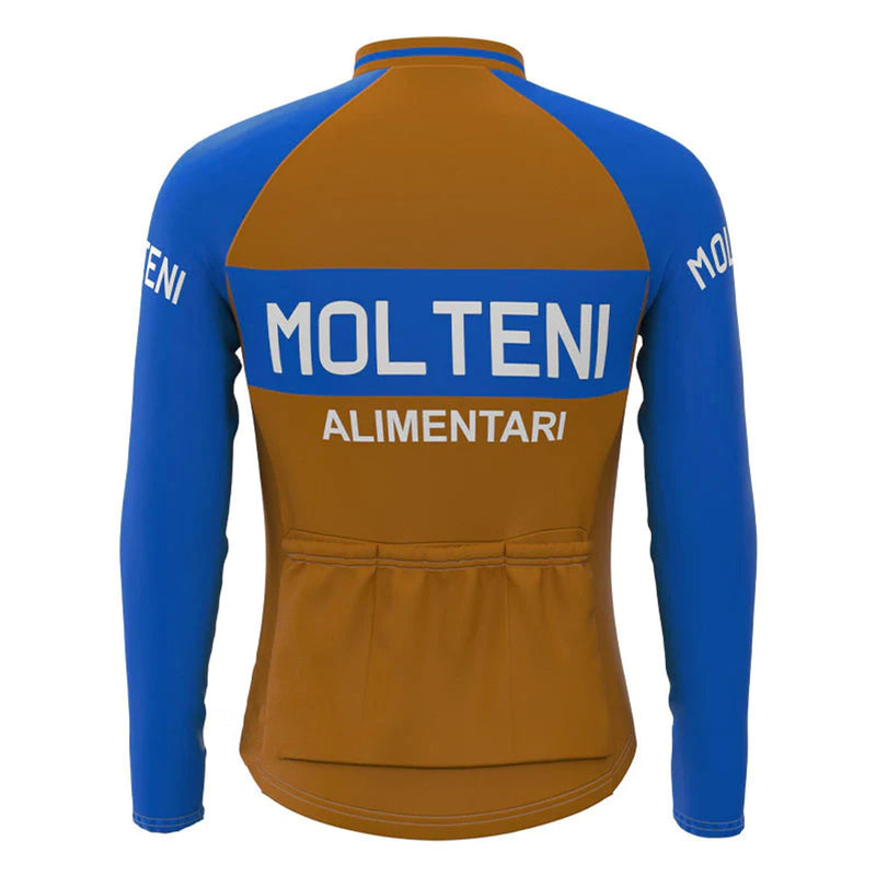 Molteni Brown Vintage Long Sleeve Cycling Jersey Top