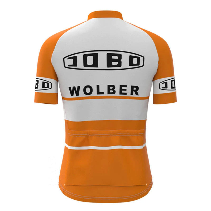 JOBO Orange Vintage Short Sleeve Cycling Jersey Top