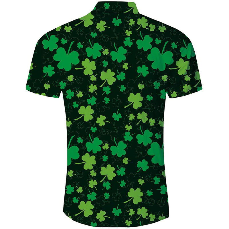 St. Patrick's Day Green Clover Funny Hawaiian Shirt