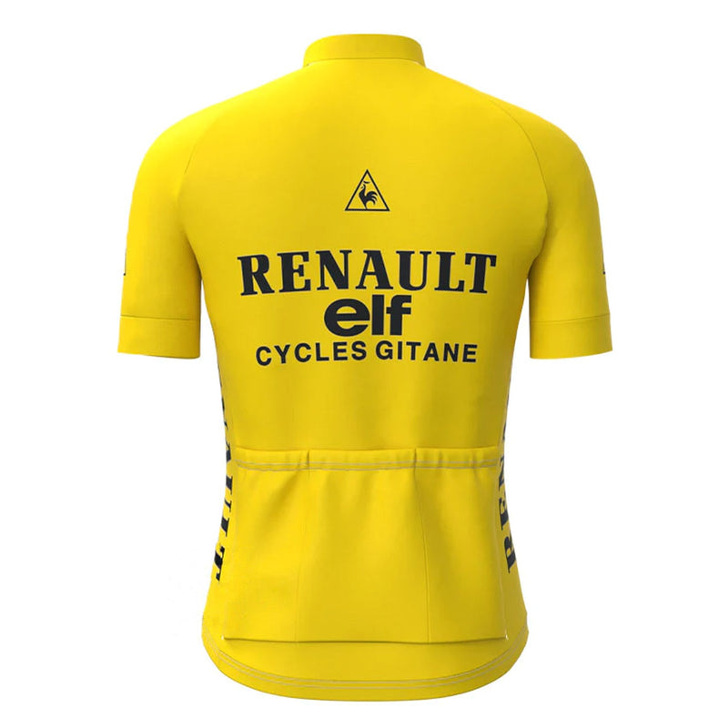 Renault ELF Yellow Vintage Short Sleeve Cycling Jersey Top