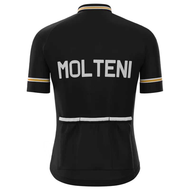 Molteni Black Vintage Short Sleeve Cycling Jersey Top