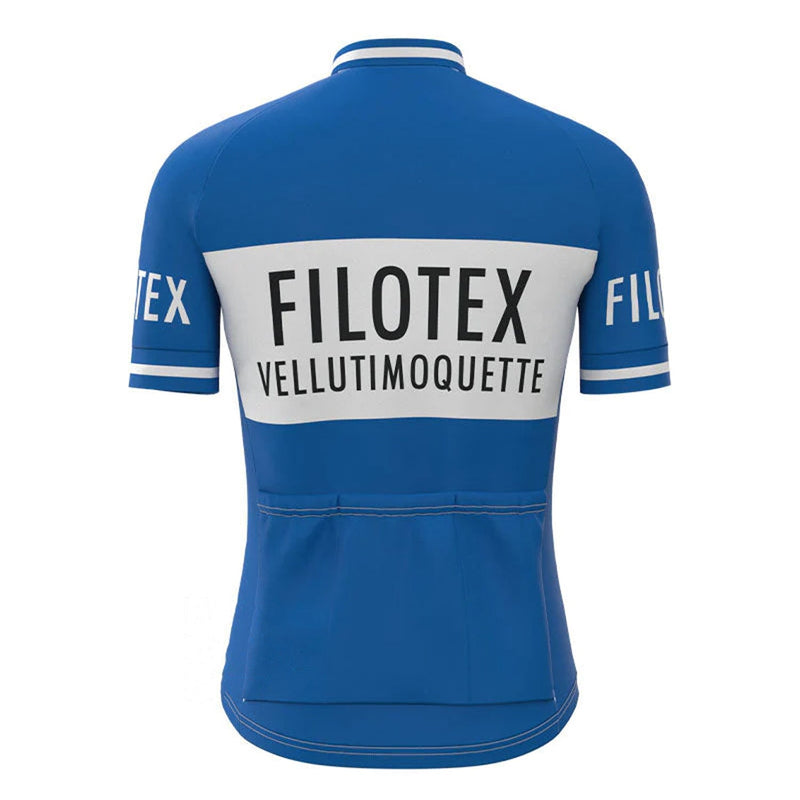 Filotex Blue Vintage Short Sleeve Cycling Jersey Top