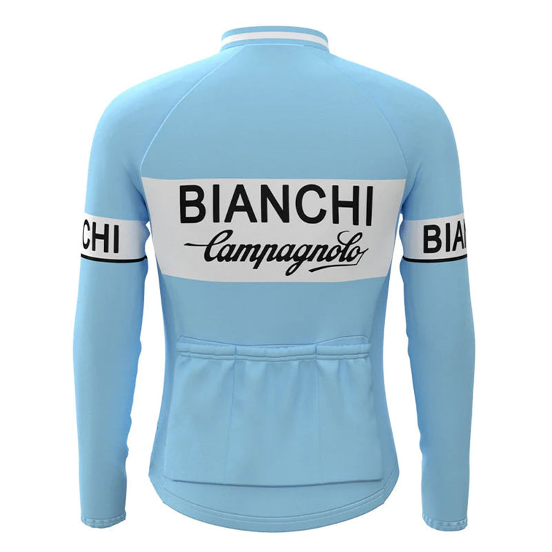 Bianchi Blue Vintage Long Sleeve Cycling Jersey Matching Set