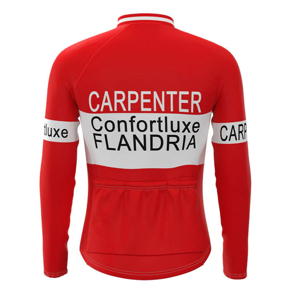 Carpenter Confortluxe Flandria Red Long Sleeve Vintage Cycling Jersey Top