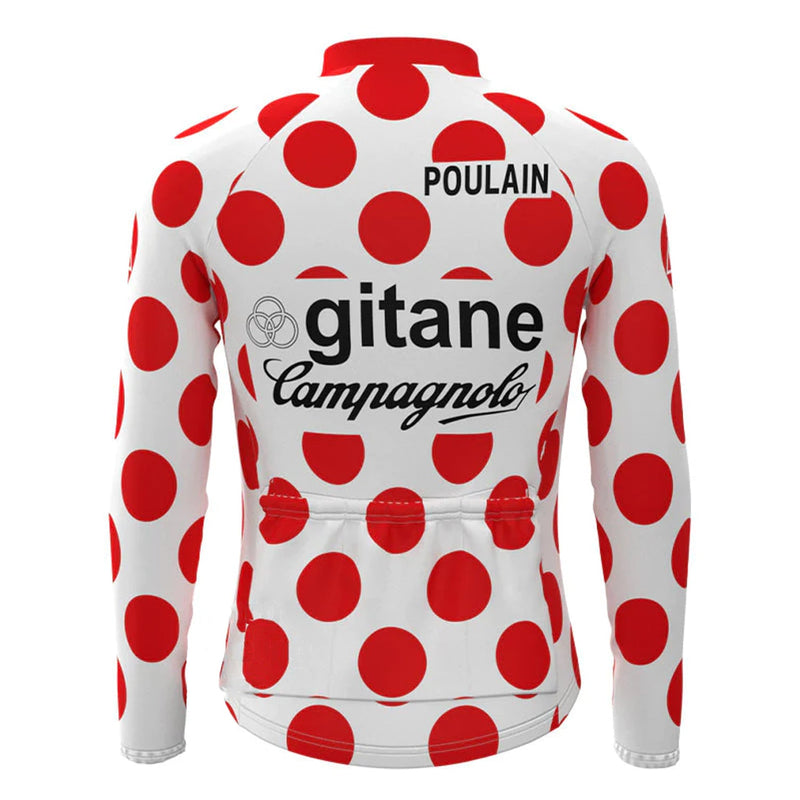 Gitane Campagnolo Red Vintage Long Sleeve Cycling Jersey Top