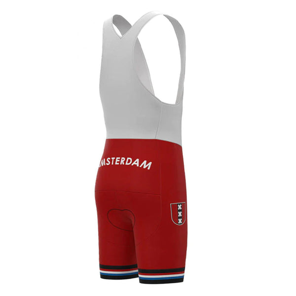 Amsterdam Red Vintage Cycling Bib Shorts