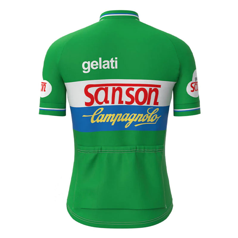 Gis Gelati Sanson Green Vintage Short Sleeve Cycling Jersey Top
