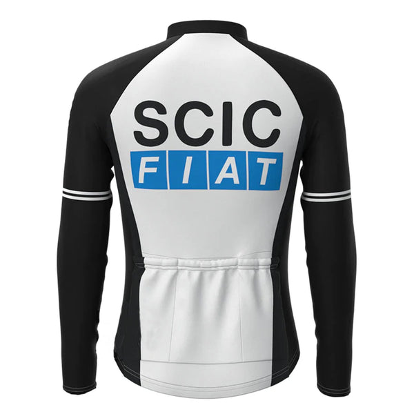 SCIC Black White Vintage Long Sleeve Cycling Jersey Top