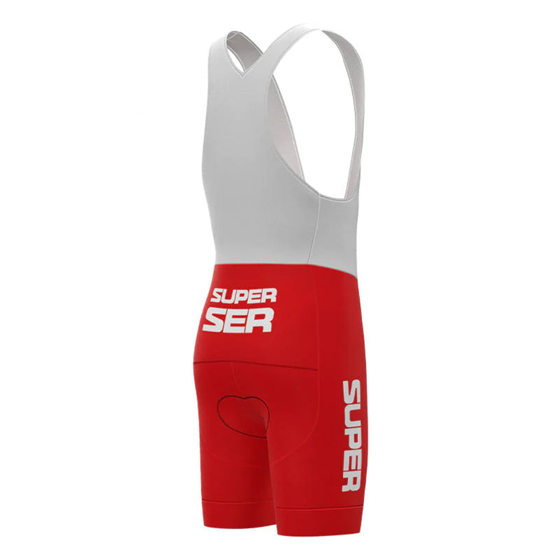 Super Ser Red Vintage Cycling Bib Shorts