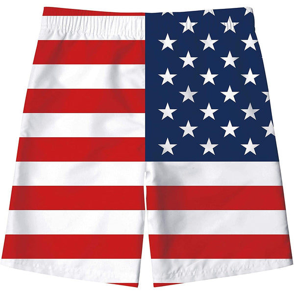 American Flag Funny Boy Swim Trunk