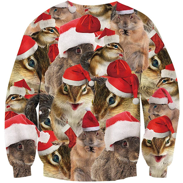 Hat Squirrel Ugly Christmas Sweater